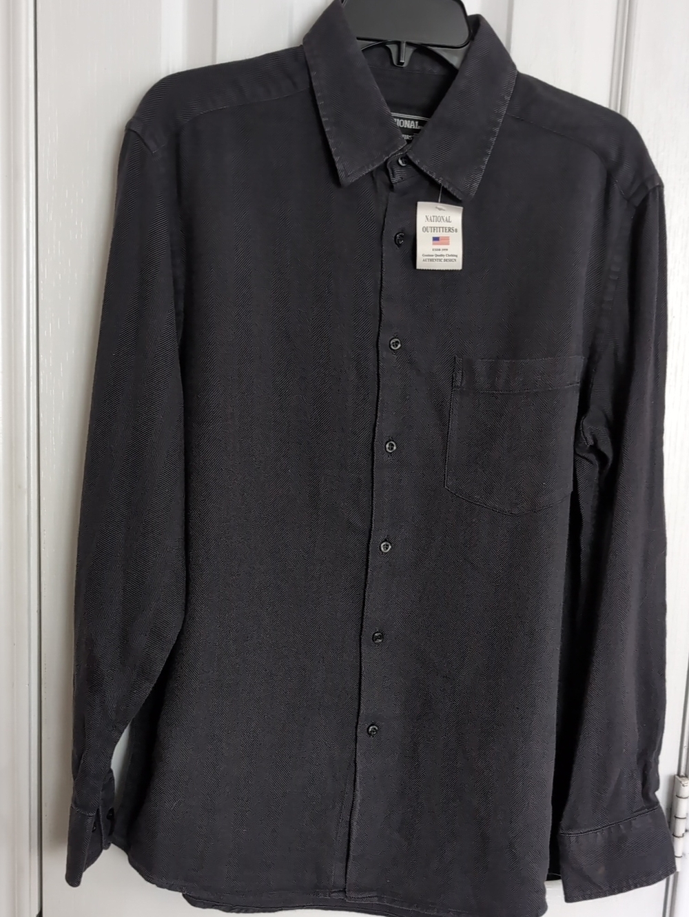 Men's Brown Long-Sleeve Casual Button-Down Shirt